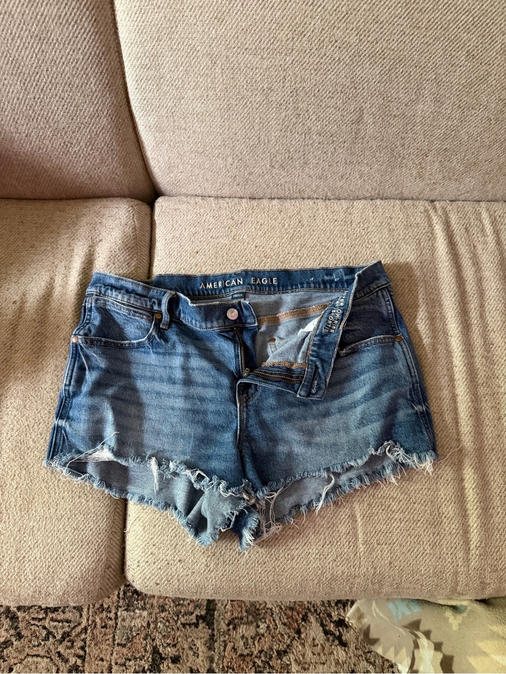 American Eagle Outfitters Distressed Blue Denim Cutoff Shorts